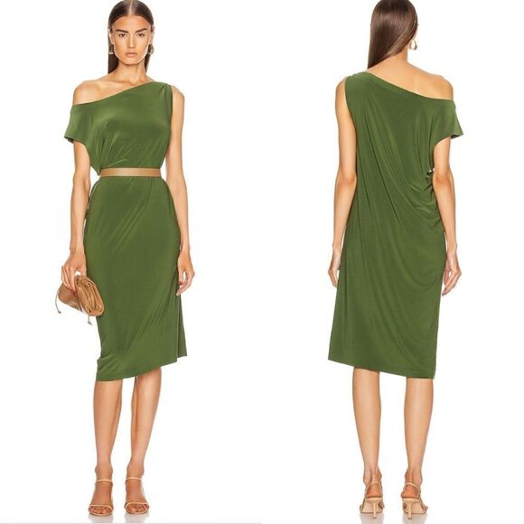 NWT NORMA KAMALI Drop Shoulder Dress in Oliva - Picture 1 of 10